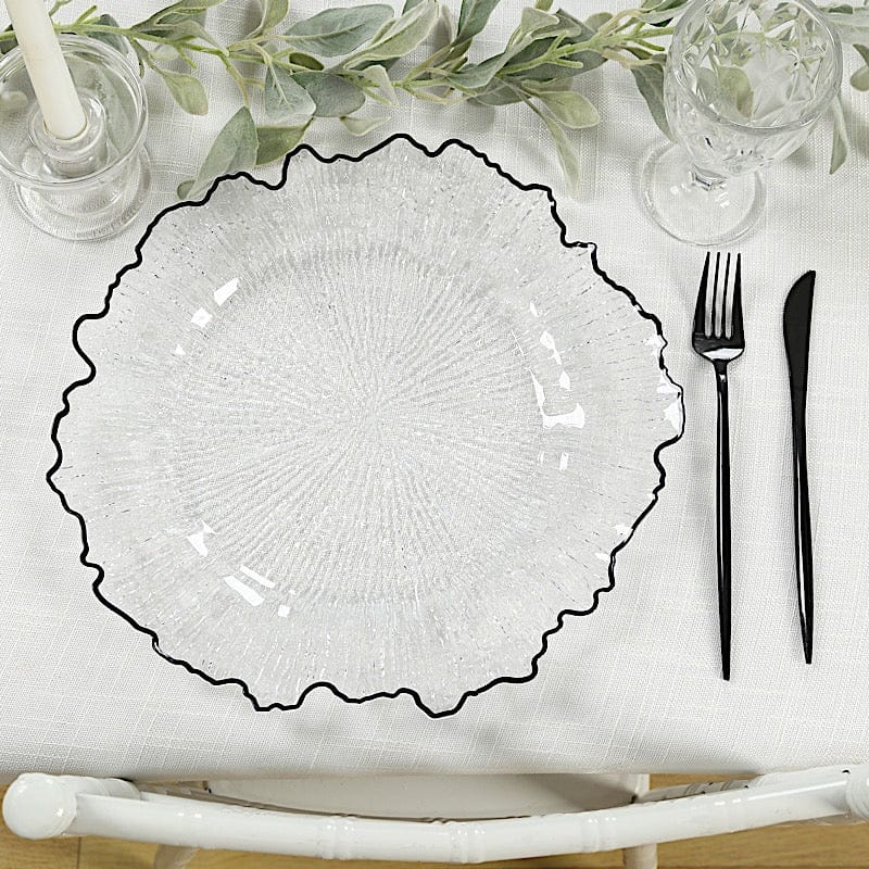 6 pcs 13 in Round Textured Acrylic Charger Plates