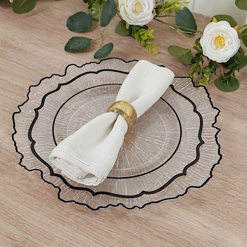 6 pcs 13 in Round Textured Acrylic Charger Plates