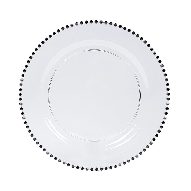 10 Round 13 in Plastic Charger Plates with Beaded Rim