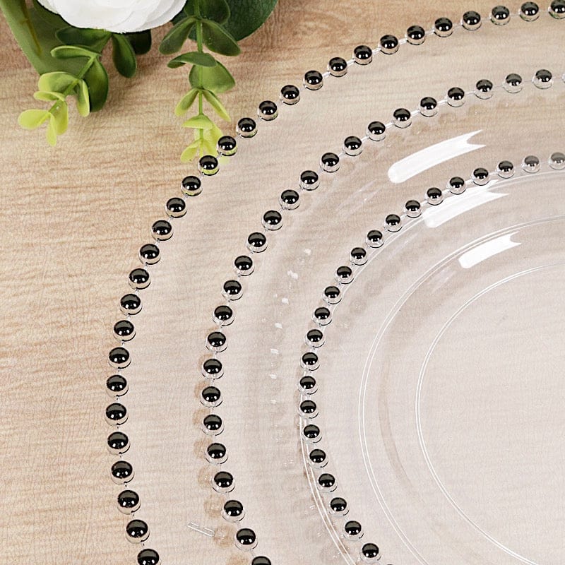 10 Round 13 in Plastic Charger Plates with Beaded Rim