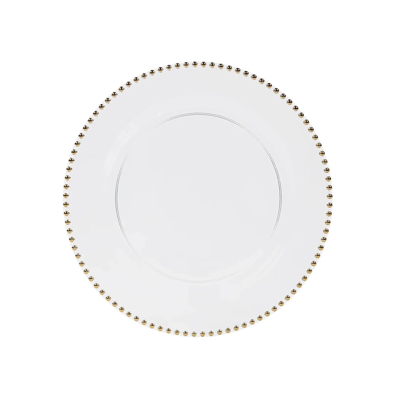 10 Round 13 in Plastic Charger Plates with Beaded Rim