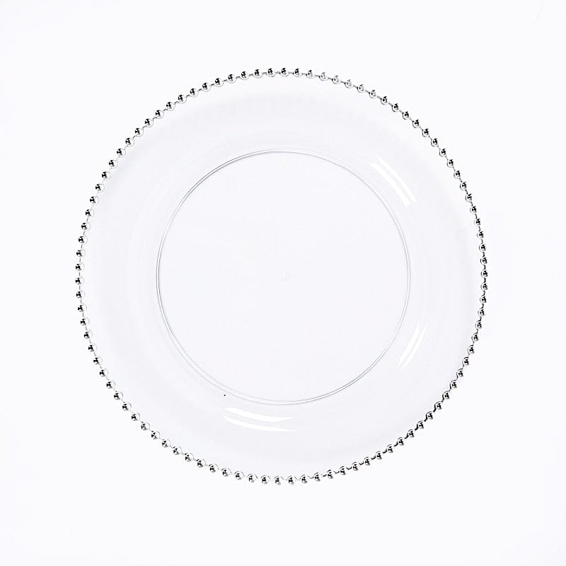 10 Round 13 in Plastic Charger Plates with Beaded Rim