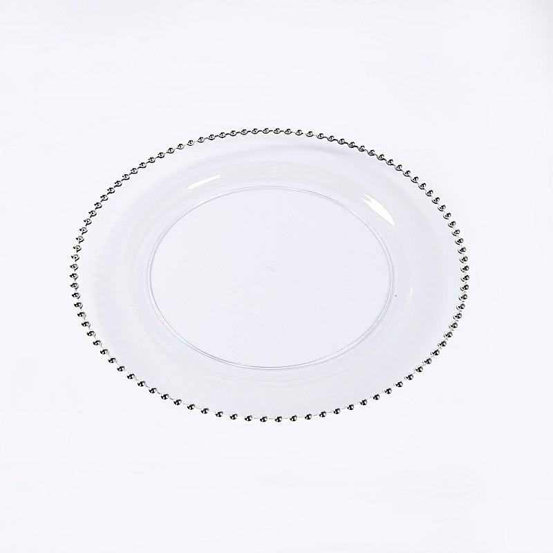 10 Round 13 in Plastic Charger Plates with Beaded Rim