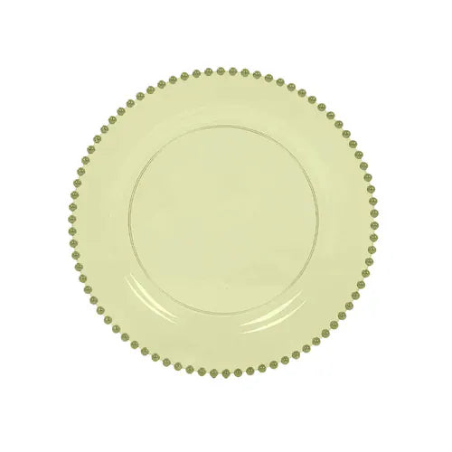 10 Round 13 in Plastic Charger Plates with Beaded Rim