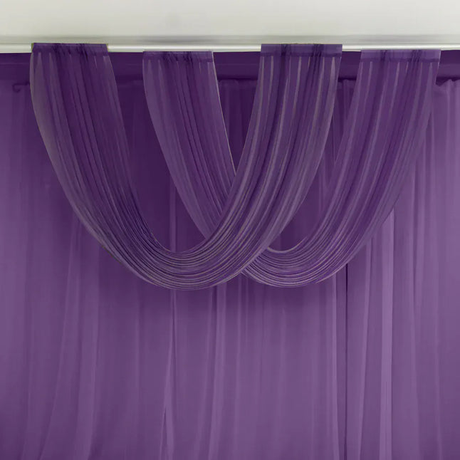 4 ft x 5 ft Sheer Chiffon Valance Curtain Backdrop Drapery Panel