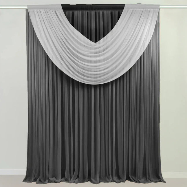 4 ft x 5 ft Sheer Chiffon Valance Curtain Backdrop Drapery Panel