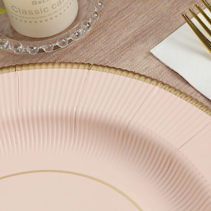 25 pcs 13 in Round Disposable Paper Charger Plates with Metallic Trim