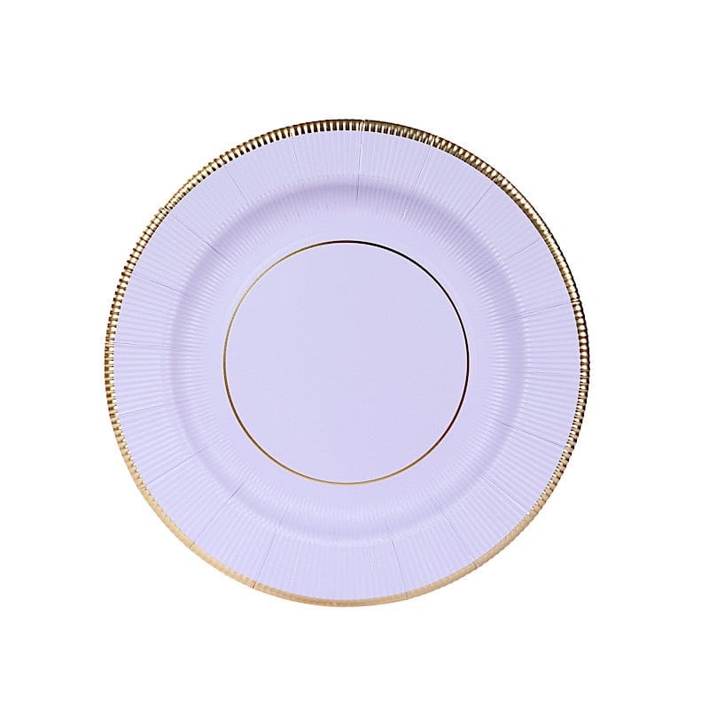 25 pcs 13 in Round Disposable Paper Charger Plates with Metallic Trim