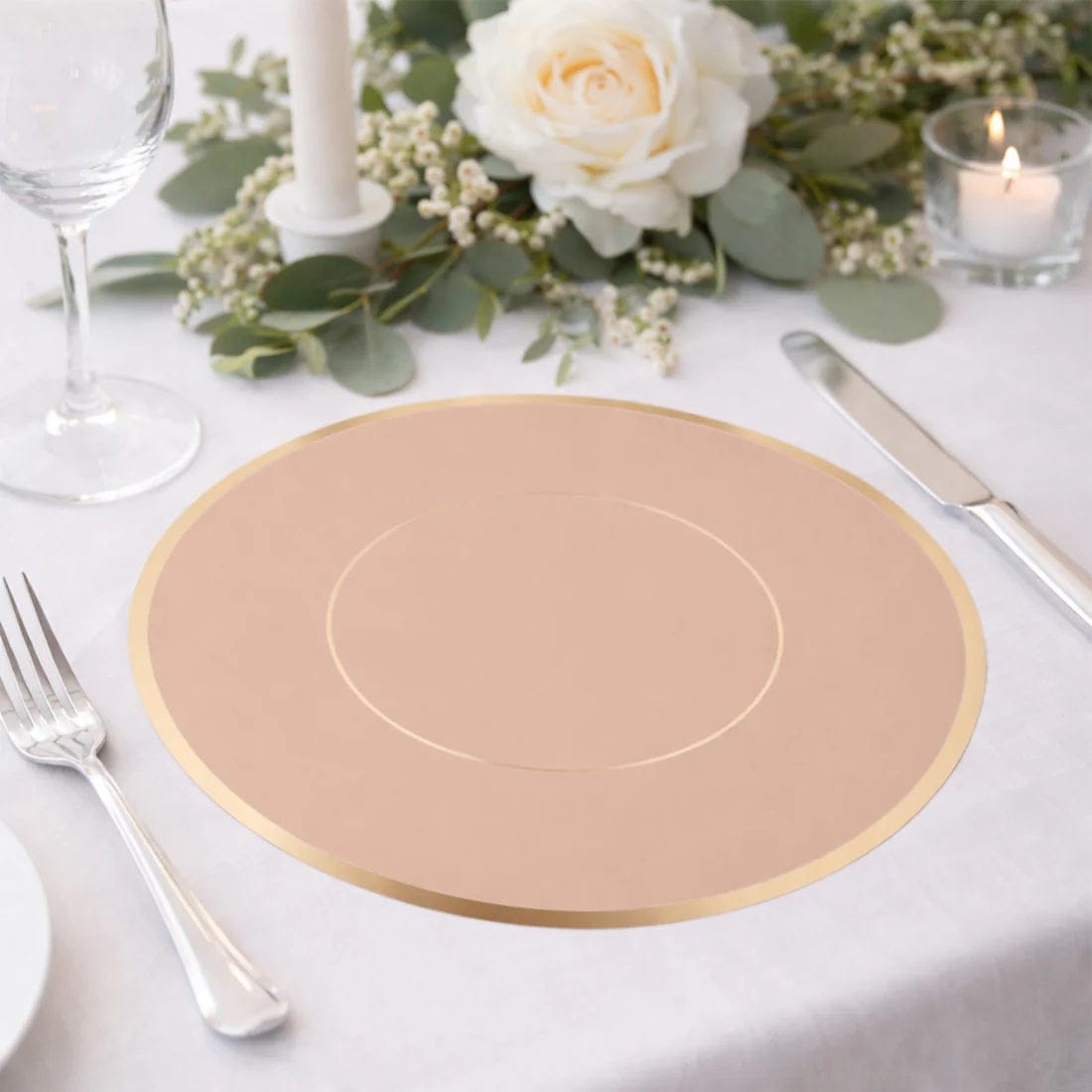 50 Disposable 13 in Round Cardboard Paper Table Placemats