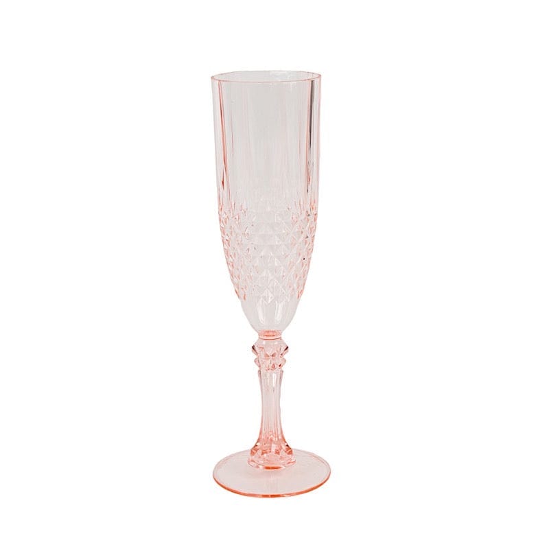 6 Clear 8 oz Crystal Disposable Plastic Party Champagne Flutes
