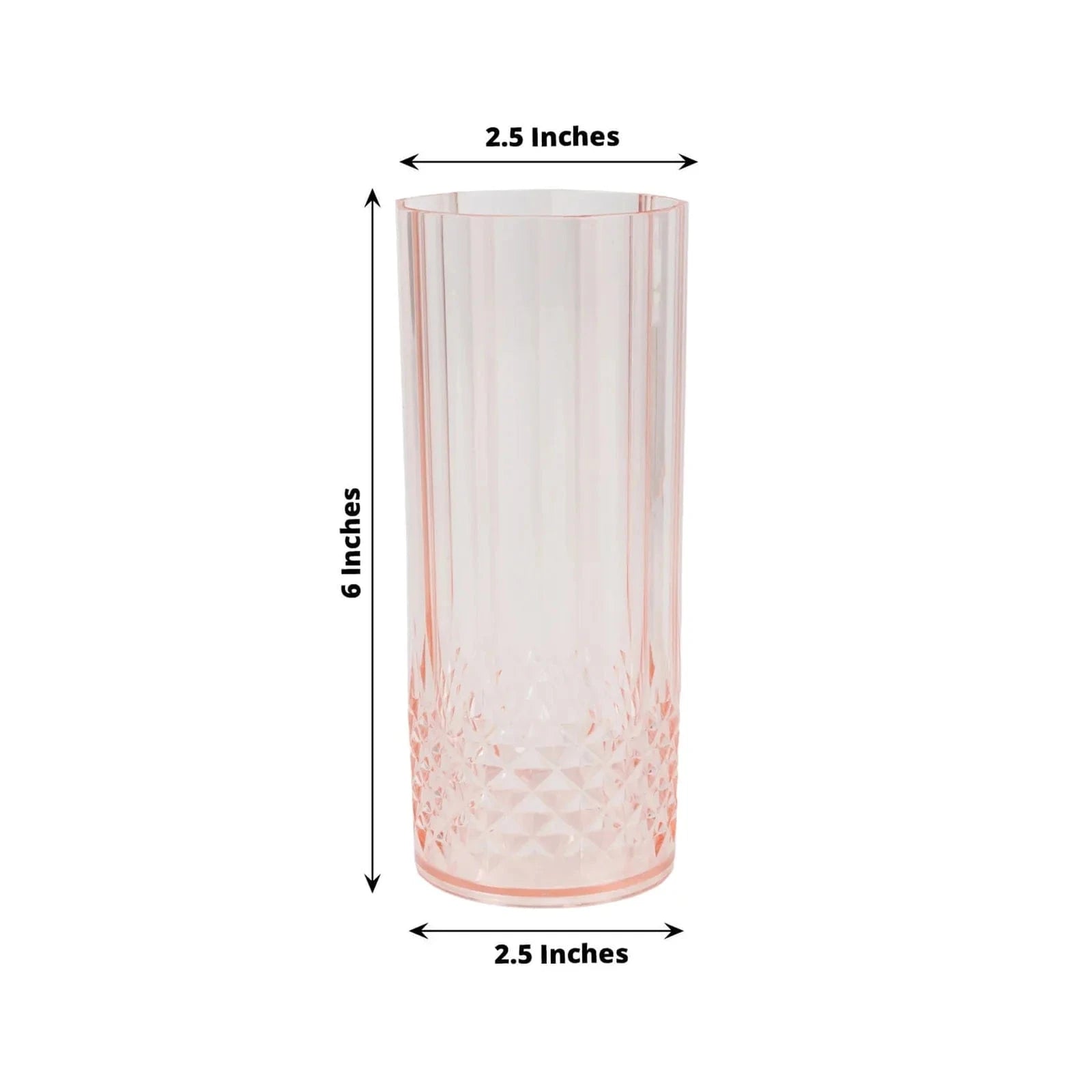 6 Crystal 14 oz Plastic Disposable Drinking Glasses