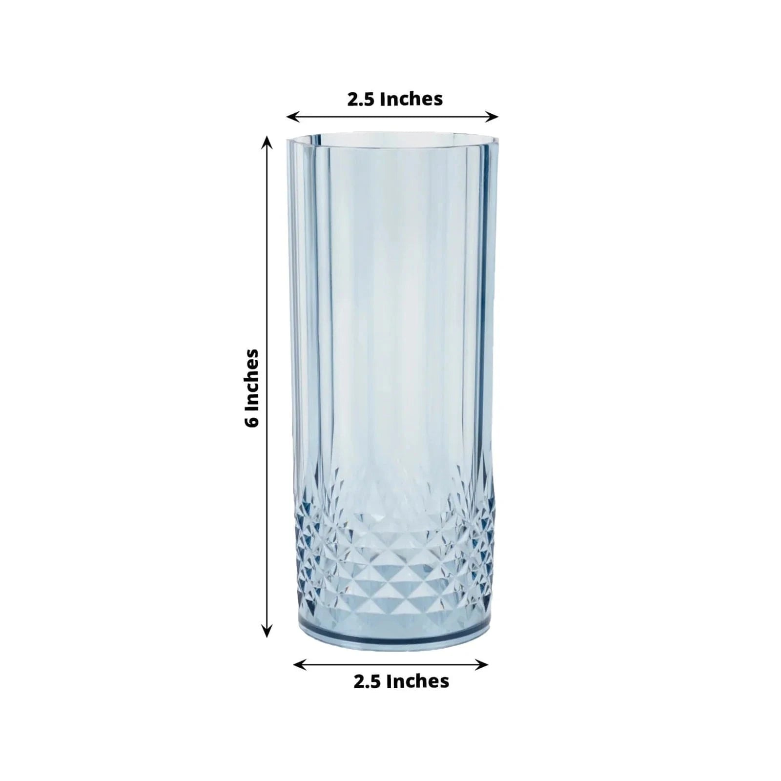 6 Crystal 14 oz Plastic Disposable Drinking Glasses