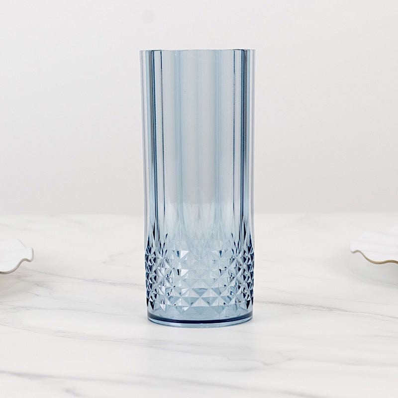 6 Crystal 14 oz Plastic Disposable Drinking Glasses