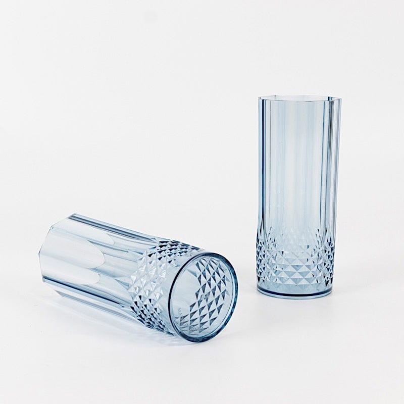 6 Crystal 14 oz Plastic Disposable Drinking Glasses