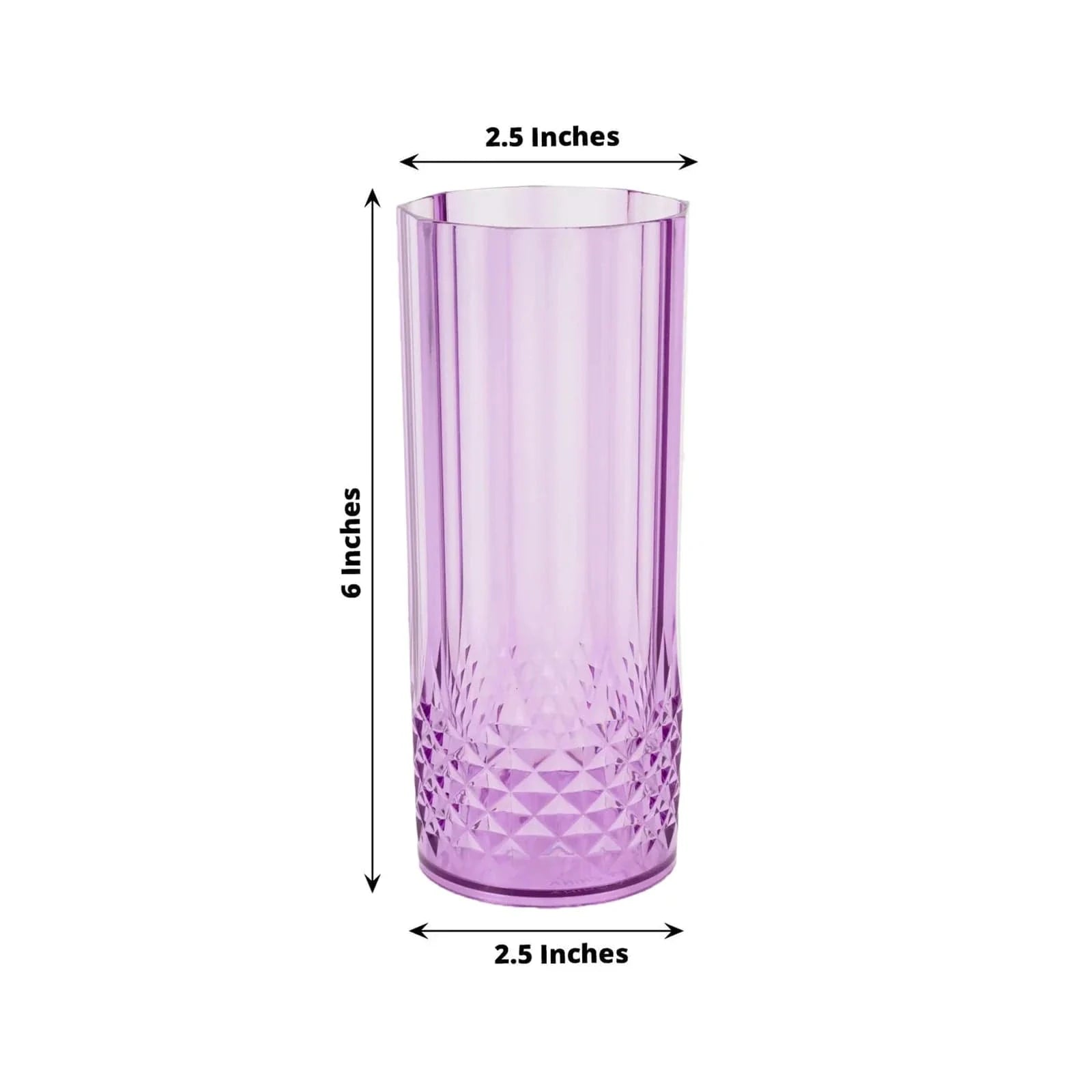 6 Crystal 14 oz Plastic Disposable Drinking Glasses