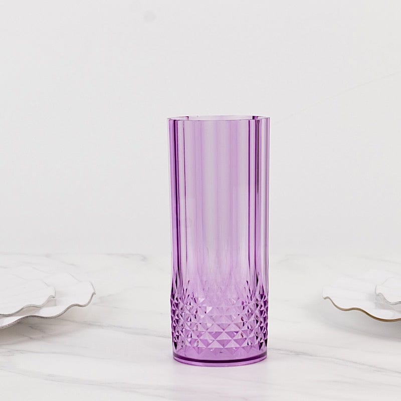 6 Crystal 14 oz Plastic Disposable Drinking Glasses