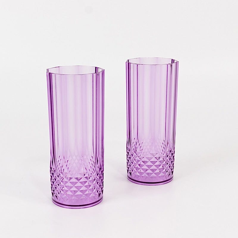 6 Crystal 14 oz Plastic Disposable Drinking Glasses