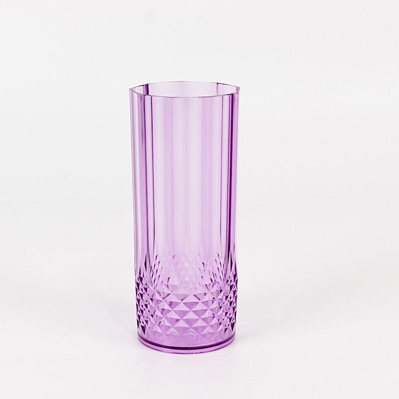 6 Crystal 14 oz Plastic Disposable Drinking Glasses