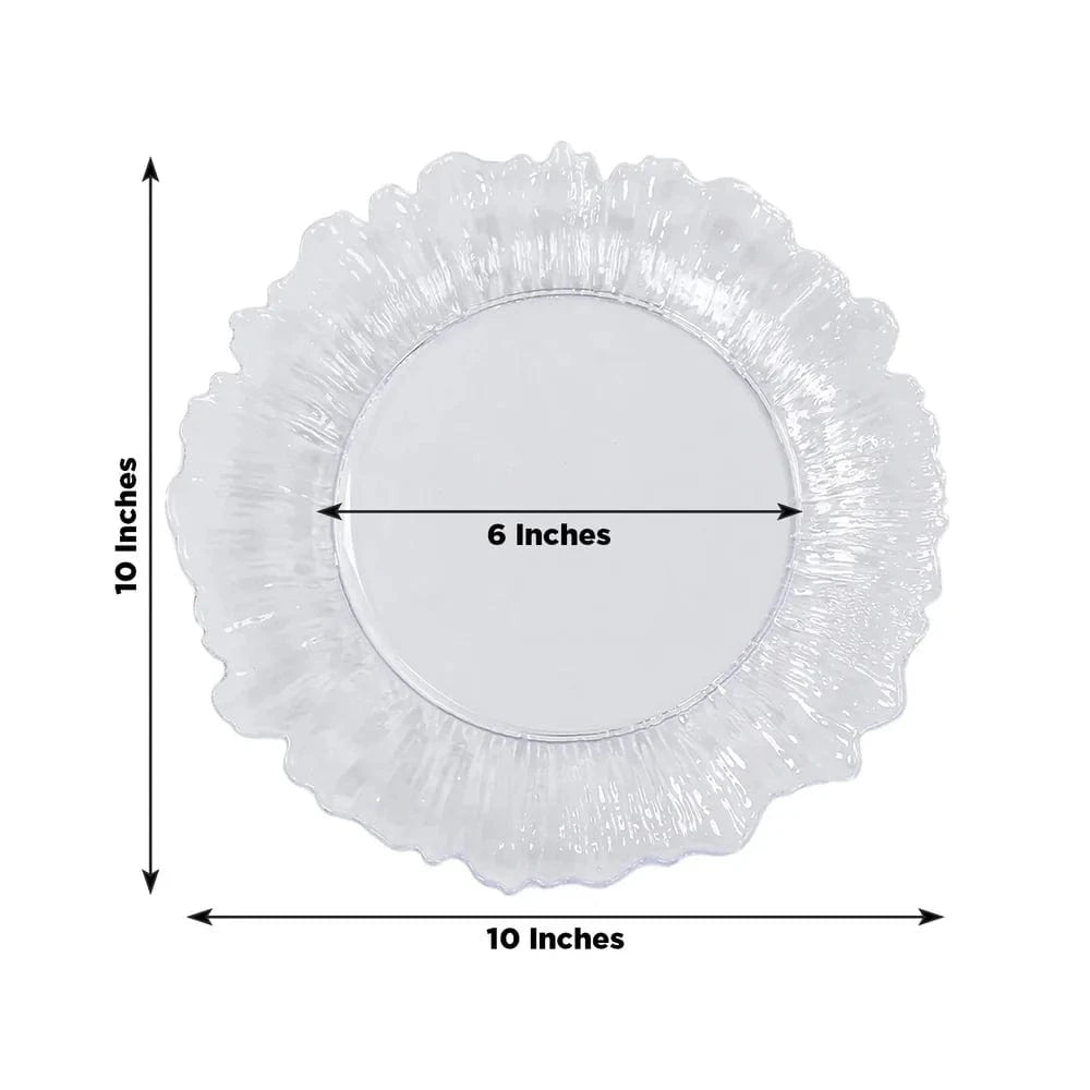 20 pcs 10 in wide Disposable Plastic Plates with Reef Design