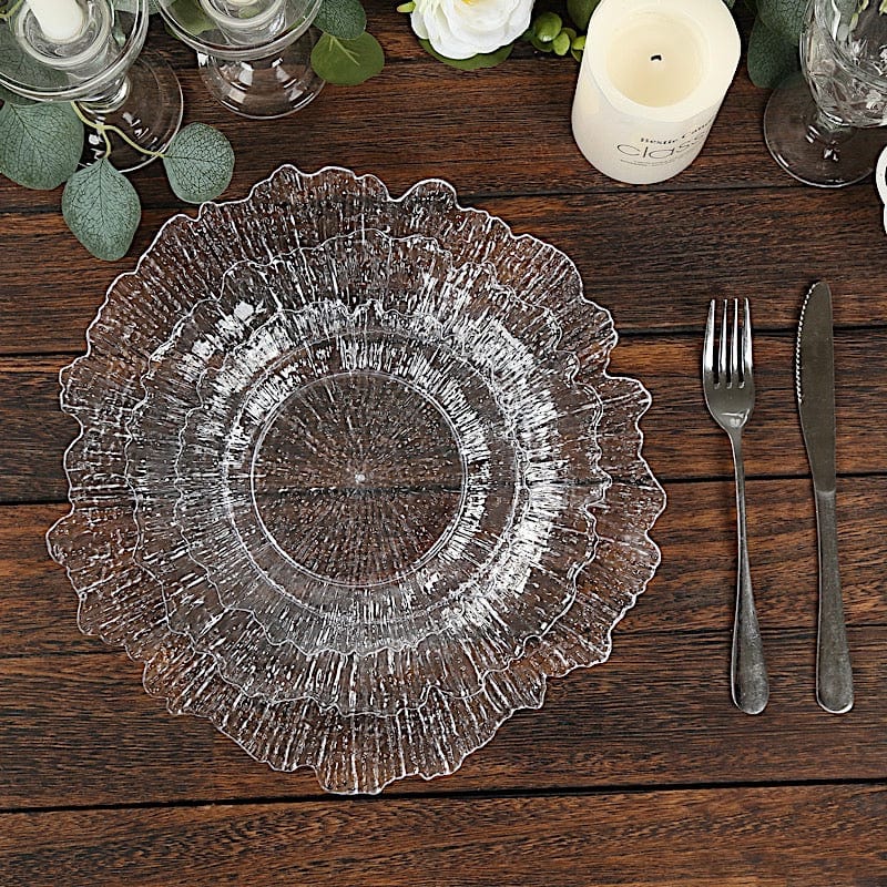 20 pcs 10 in wide Disposable Plastic Plates with Reef Design