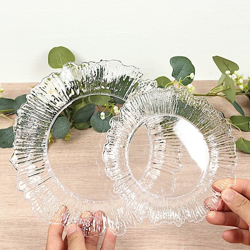 20 pcs 10 in wide Disposable Plastic Plates with Reef Design