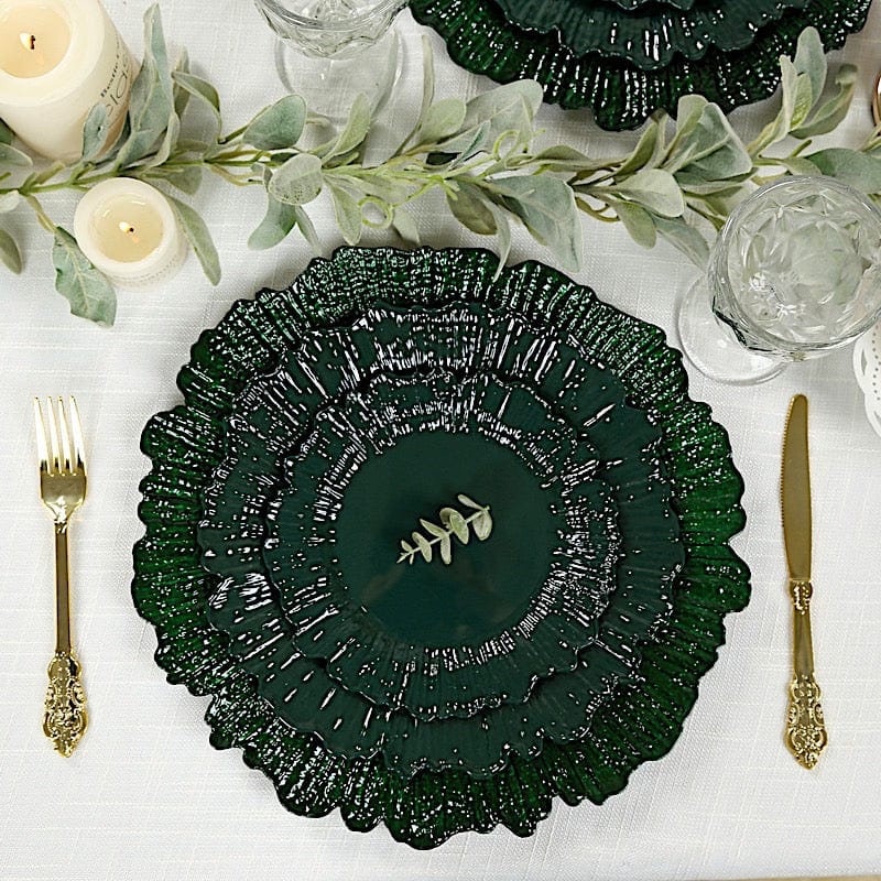 20 pcs 10 in wide Disposable Plastic Plates with Reef Design