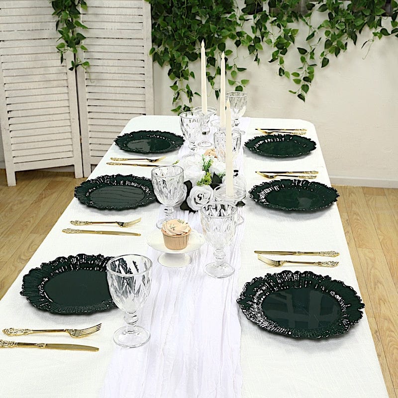 20 pcs 10 in wide Disposable Plastic Plates with Reef Design