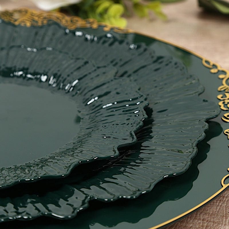 20 pcs 10 in wide Disposable Plastic Plates with Reef Design