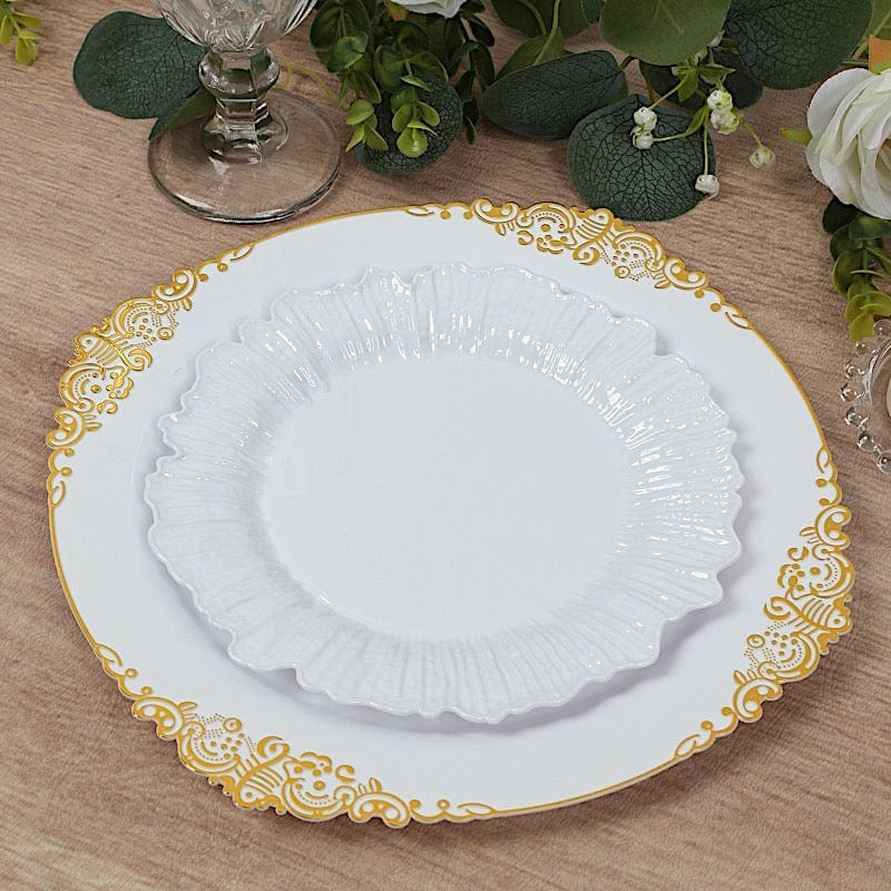 20 pcs 7 in wide Disposable Plastic Plates with Reef Design