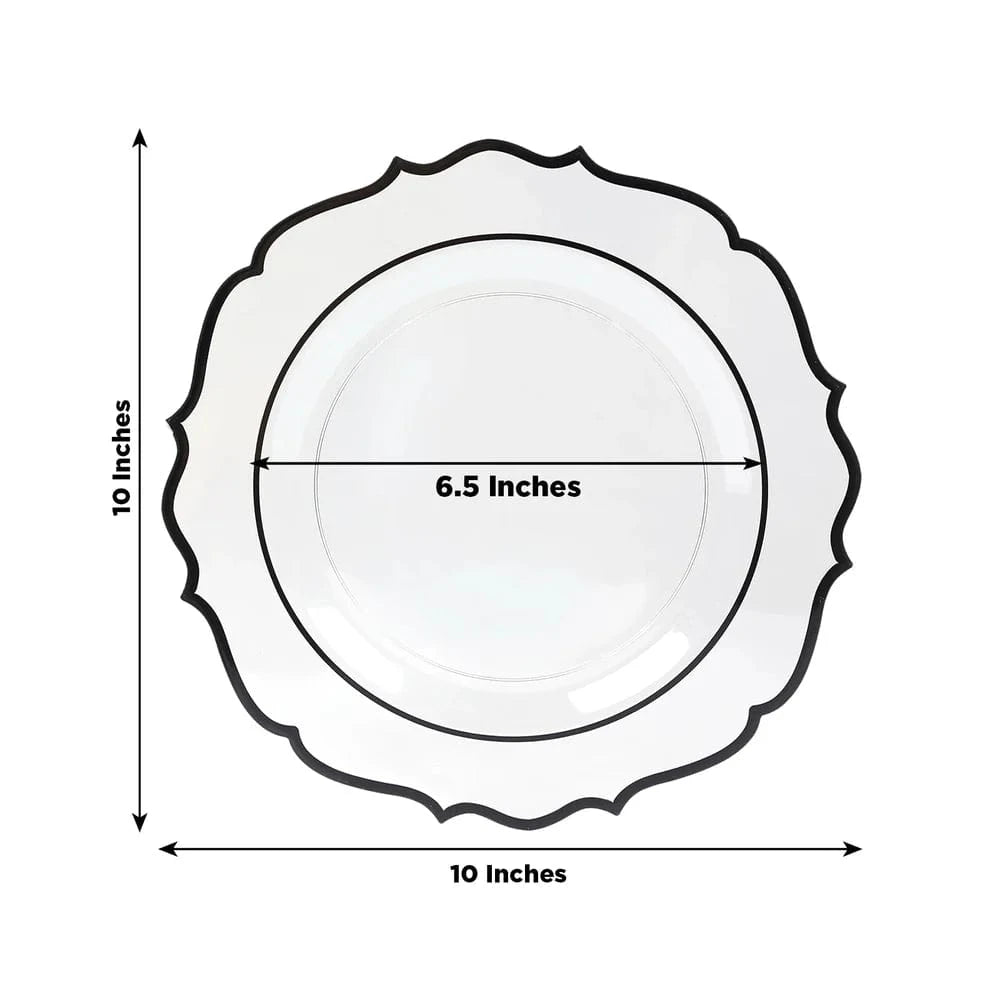 10 pcs 8 in Disposable White Plastic Dessert Plates
