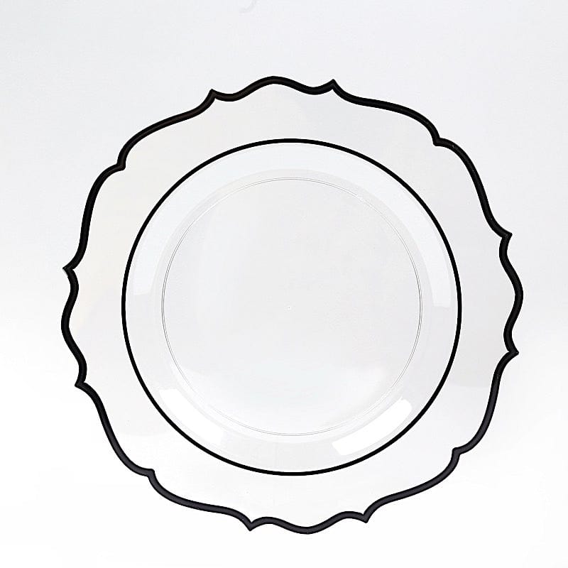 10 pcs 10 in Disposable Plastic Dinner Plates With Scalloped Rim
