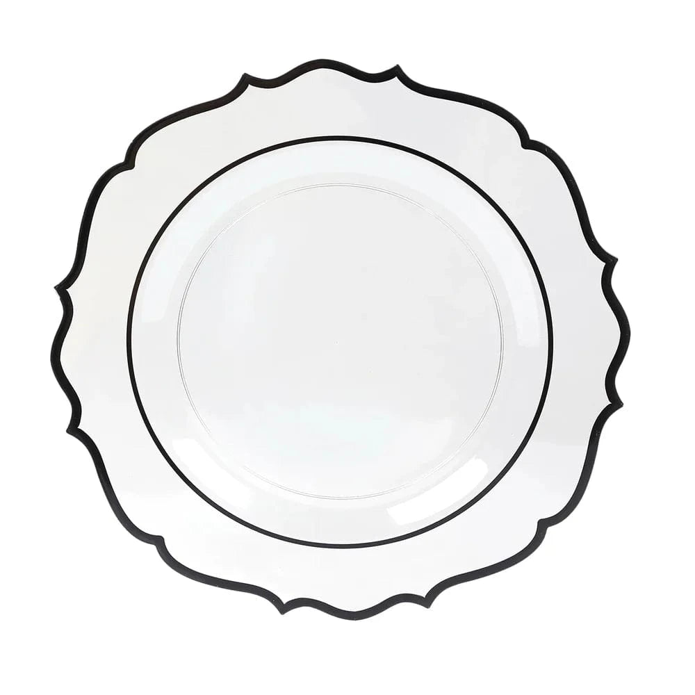 10 pcs 8 in Disposable White Plastic Dessert Plates