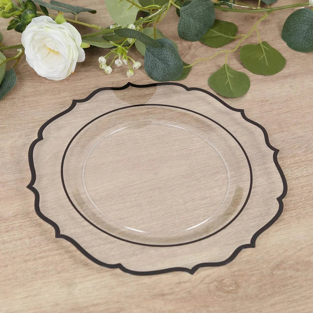 10 pcs 8 in Disposable White Plastic Dessert Plates