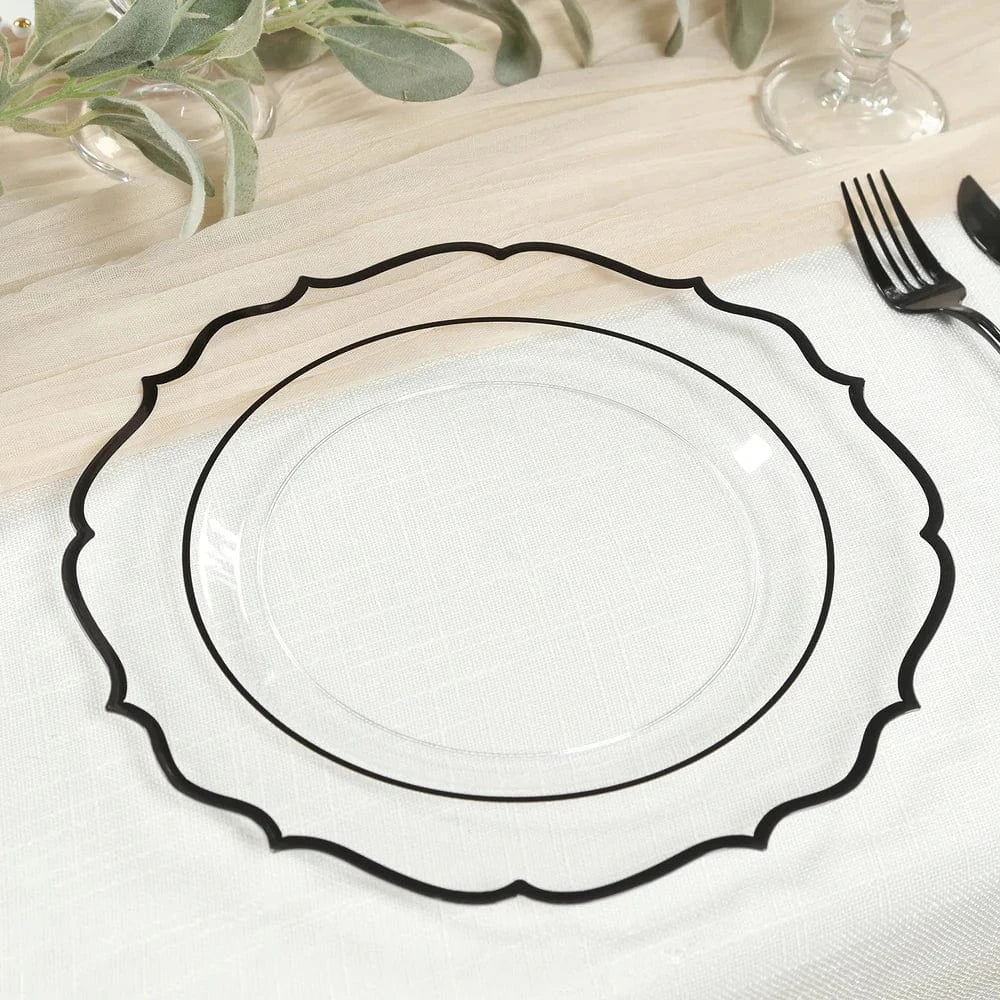 10 pcs 8 in Disposable White Plastic Dessert Plates