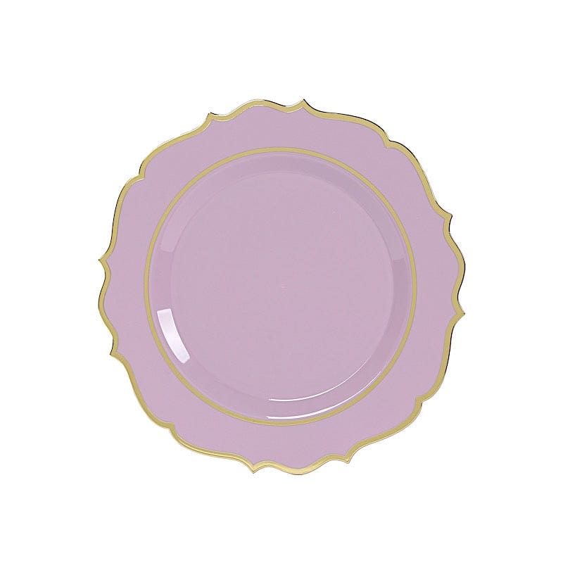 10 pcs 10 in Disposable Plastic Dinner Plates With Scalloped Rim