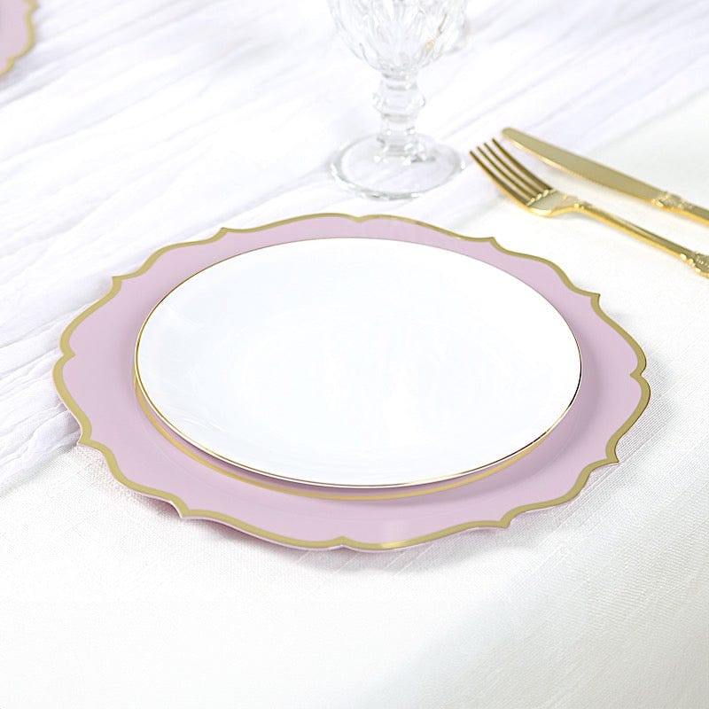 10 pcs 10 in Disposable Plastic Dinner Plates With Scalloped Rim