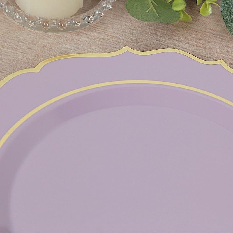 10 pcs 10 in Disposable Plastic Dinner Plates With Scalloped Rim