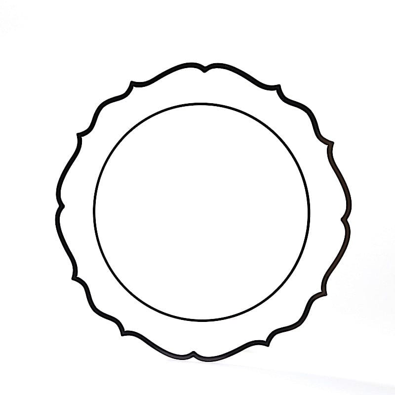 10 pcs 10 in Disposable Plastic Dinner Plates With Scalloped Rim