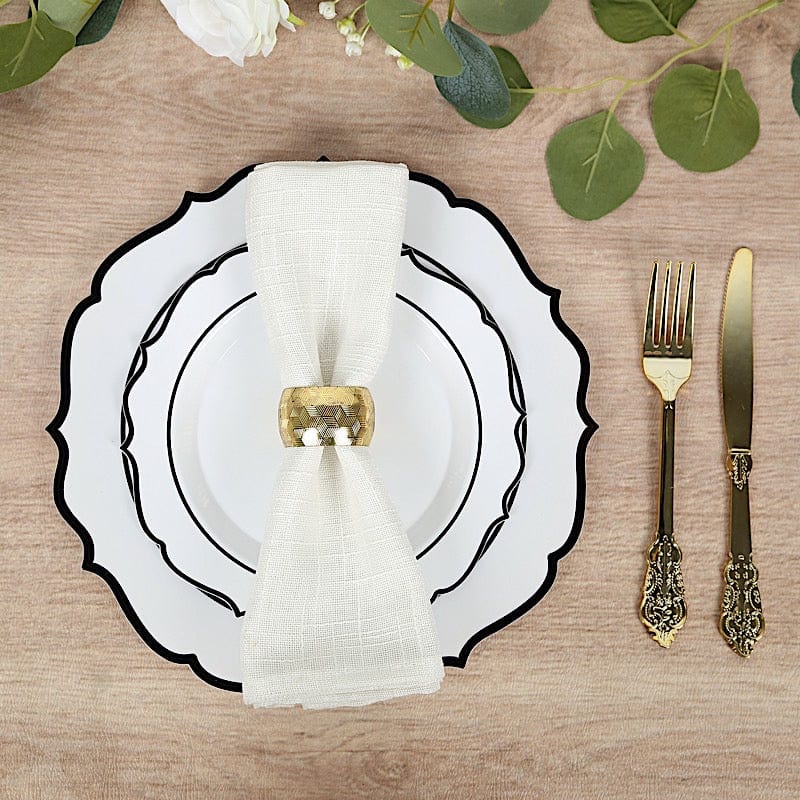 10 pcs 10 in Disposable Plastic Dinner Plates With Scalloped Rim