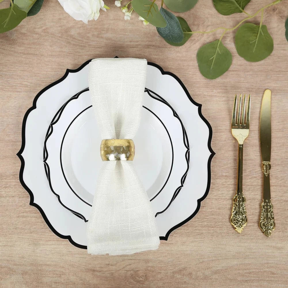 10 pcs 8 in Disposable White Plastic Dessert Plates