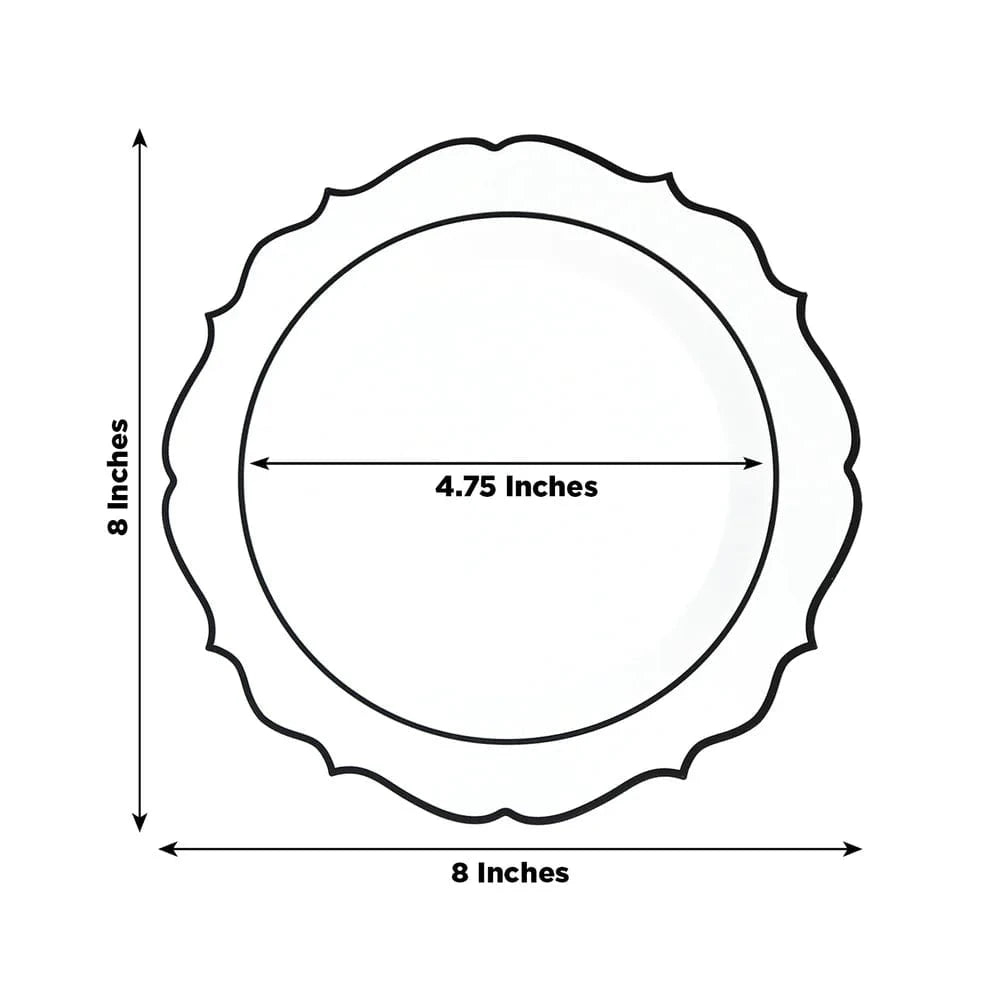 10 pcs 8 in Disposable White Plastic Dessert Plates