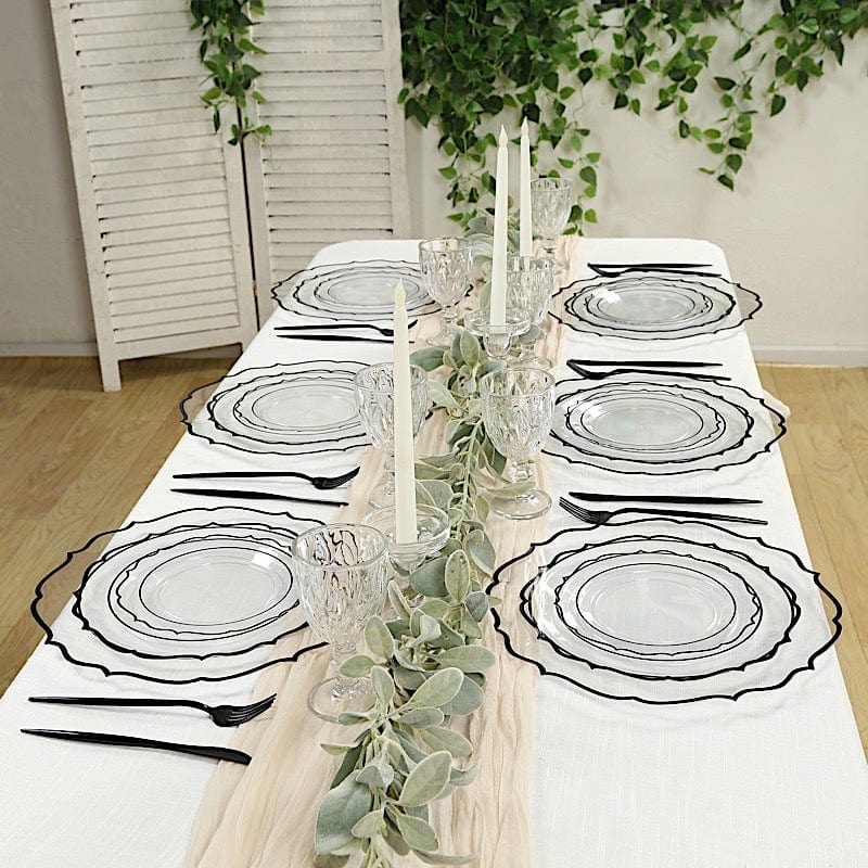 10 pcs 8 in Disposable White Plastic Dessert Plates