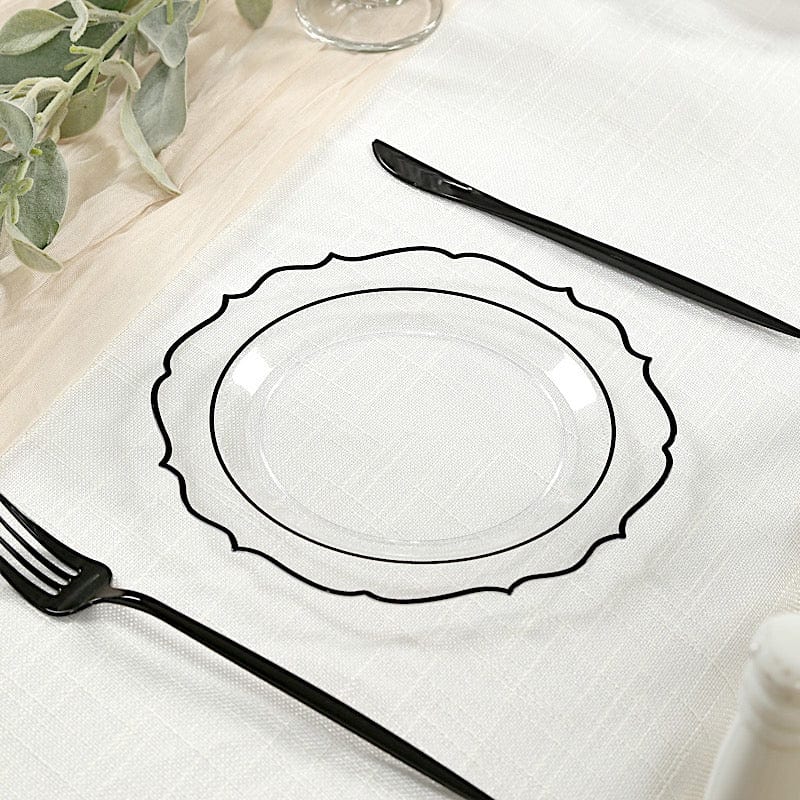 10 pcs 8 in Disposable White Plastic Dessert Plates