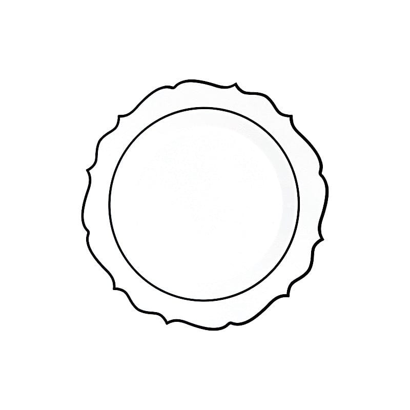 10 pcs 8 in Disposable White Plastic Dessert Plates