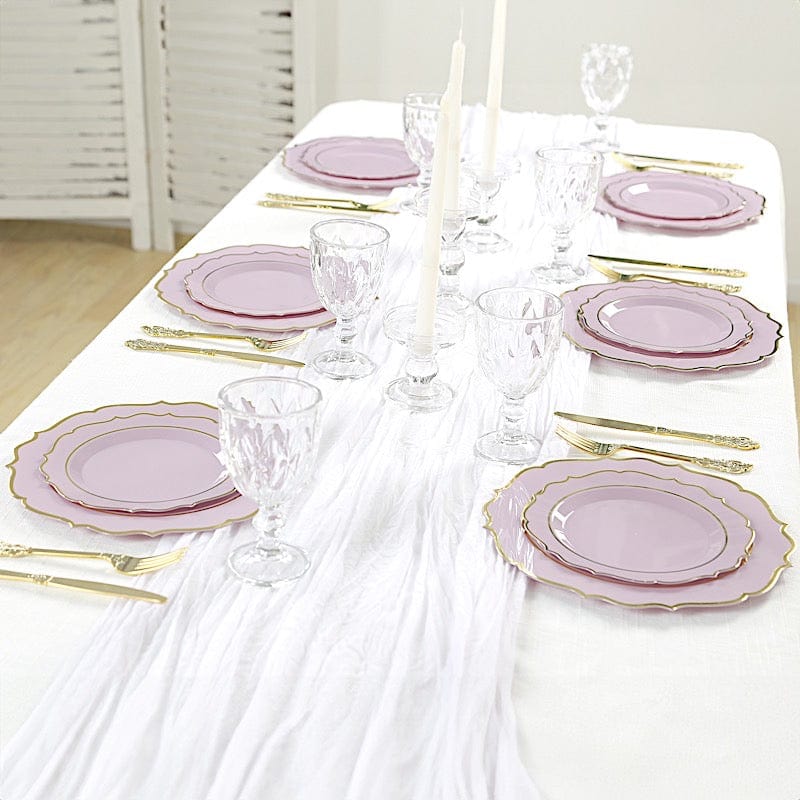 10 pcs 8 in Disposable White Plastic Dessert Plates