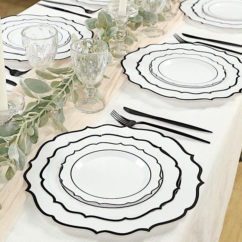 10 pcs 8 in Disposable White Plastic Dessert Plates