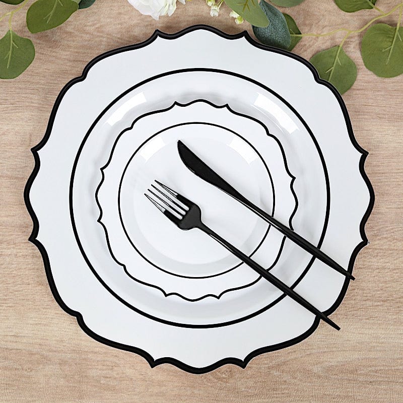 10 pcs 8 in Disposable White Plastic Dessert Plates