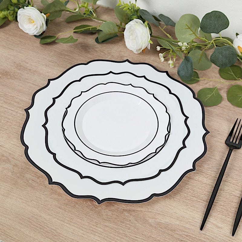 10 pcs 8 in Disposable White Plastic Dessert Plates