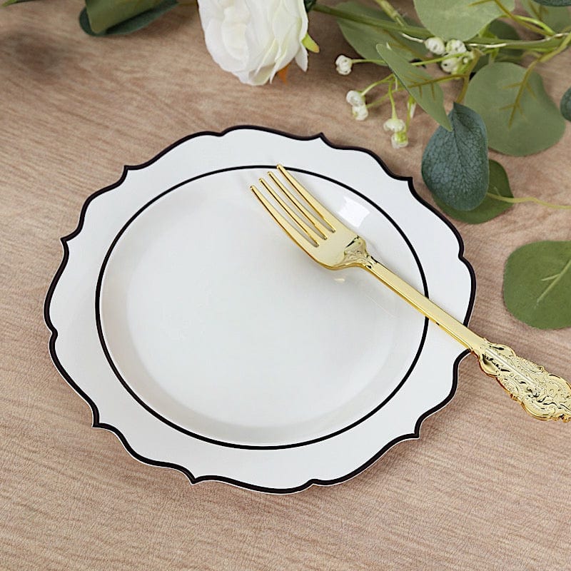10 pcs 8 in Disposable White Plastic Dessert Plates