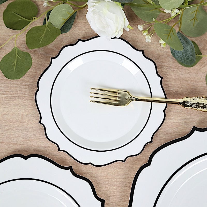 10 pcs 8 in Disposable White Plastic Dessert Plates